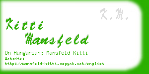 kitti mansfeld business card